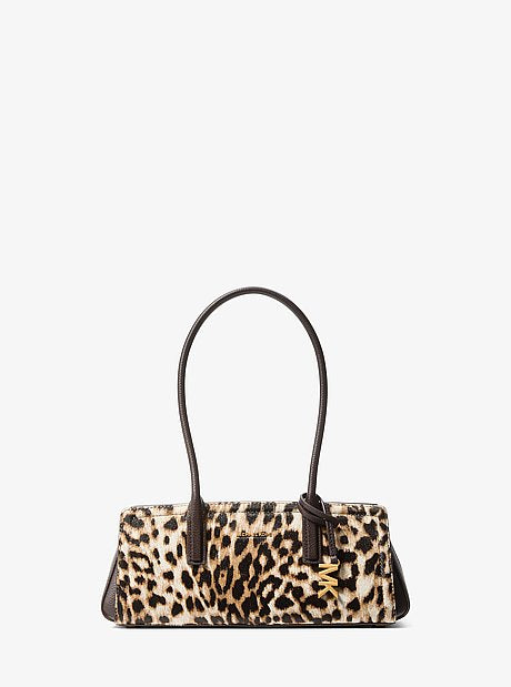 Laila Small Leopard Print Calf Hair Shoulder Bag