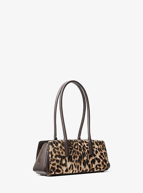 Laila Small Leopard Print Calf Hair Shoulder Bag