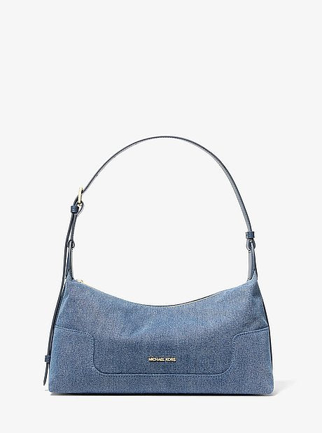 Teddi Medium Washed Denim Slouchy Shoulder Bag