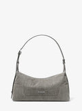 Teddi Medium Washed Denim Shoulder Bag