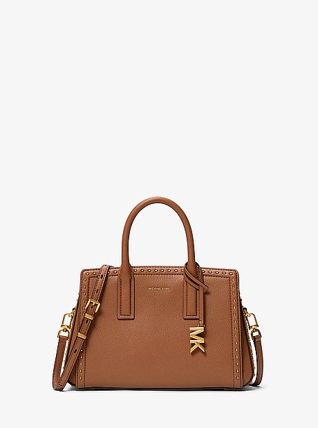 Laila Small Studded Leather Satchel