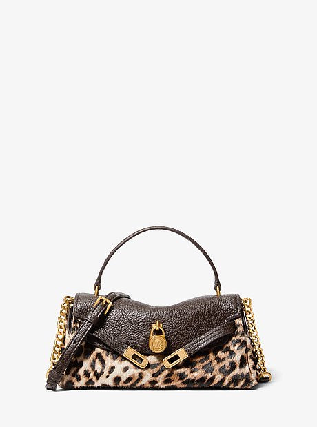 Hamilton Extra-Small Leather and Leopard Print Calf Hair Soft Crossbody Bag