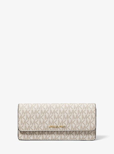 Jet Set Large Signature Logo Snap-Front Wallet